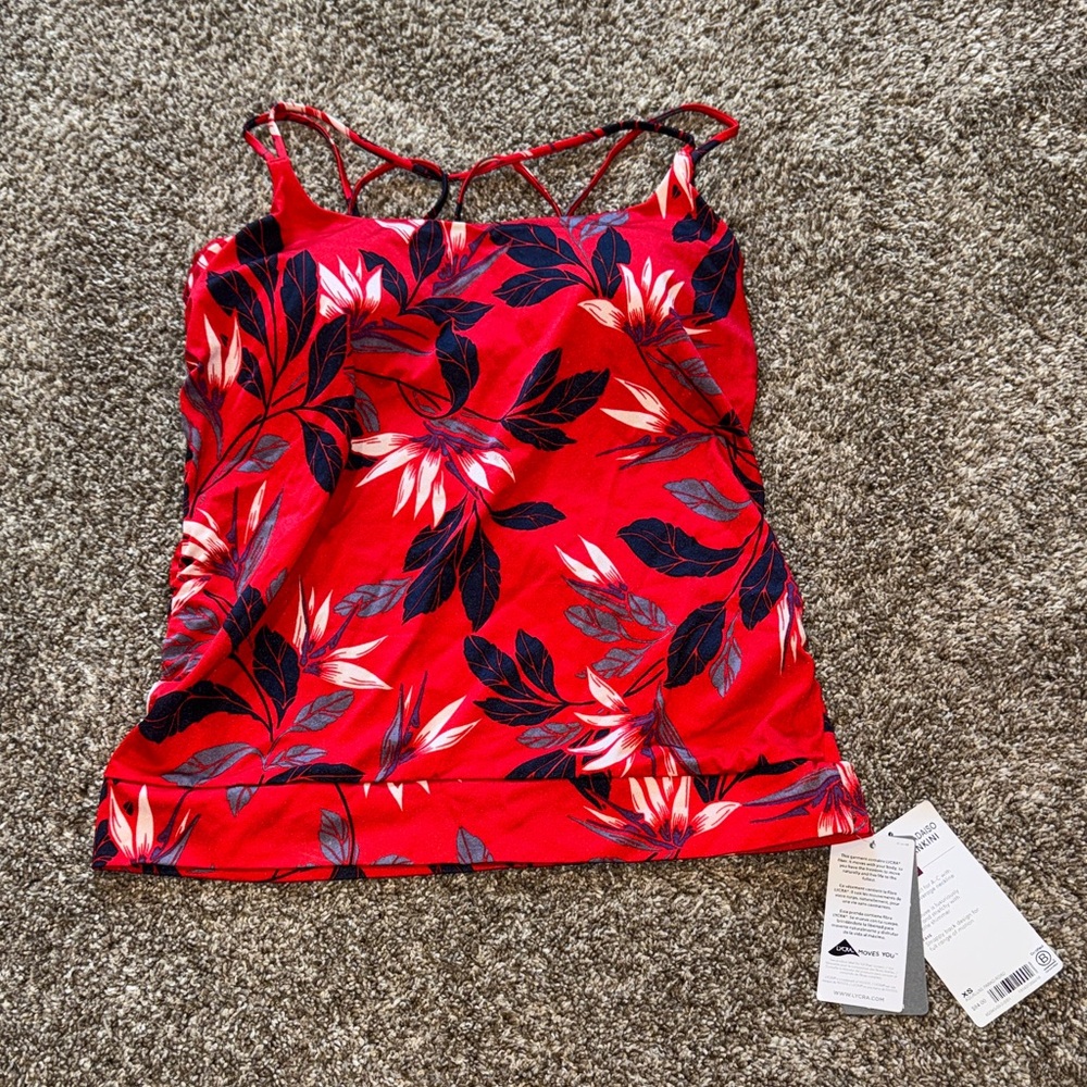 Athleta Red and Black Floral Camisole